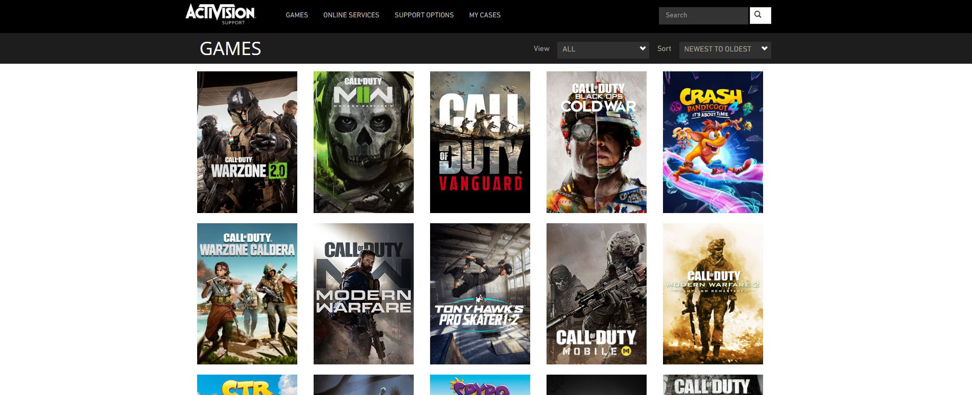 Activision Games Page Thumbnail